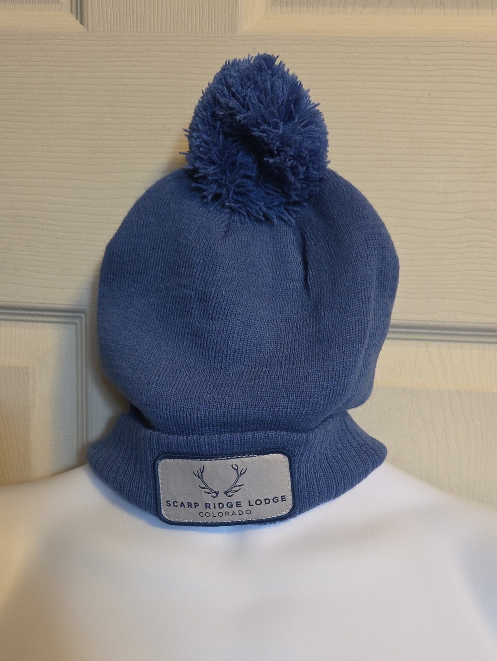 Scarp Ridge Lodge Colorado Blue Pom-Pom Beanie